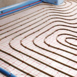Installation of underfloor heating system in building